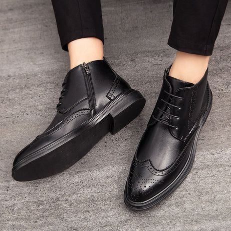 Men's Leather High-Top Retro Trendy Shoes