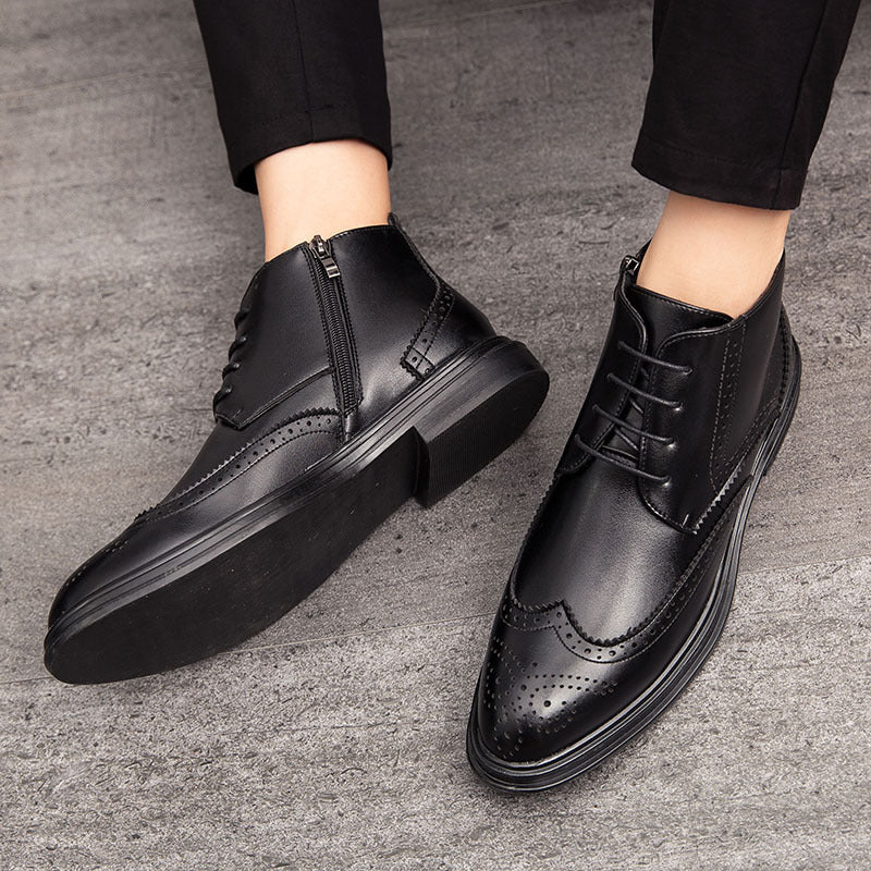 Men's Leather High-Top Retro Trendy Shoes