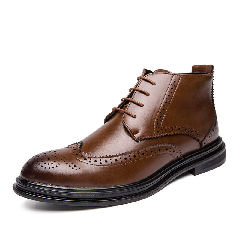 Men's Leather High-Top Retro Trendy Shoes