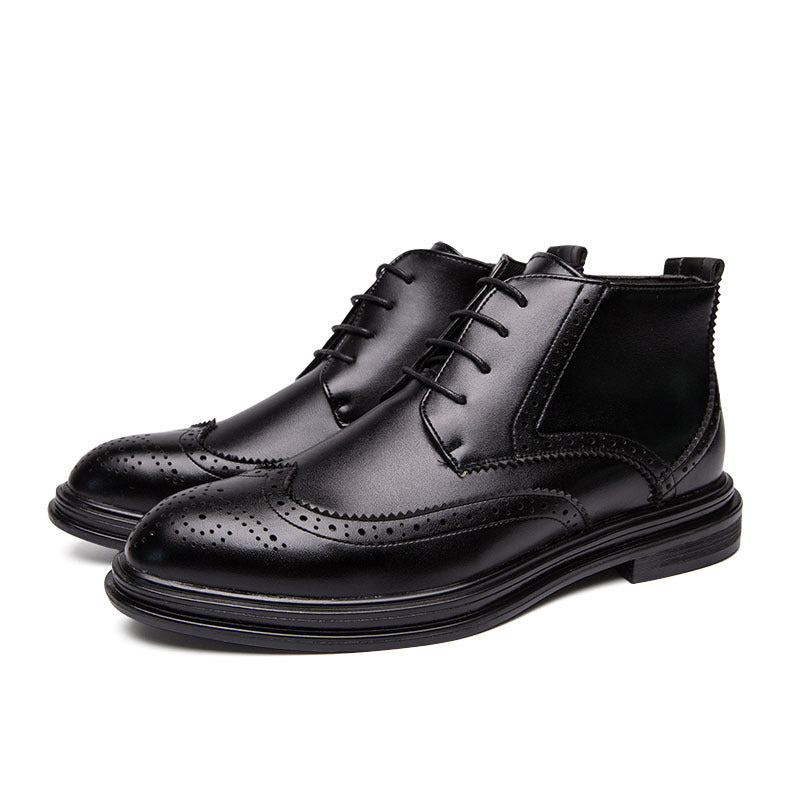 Men's Leather High-Top Retro Trendy Shoes