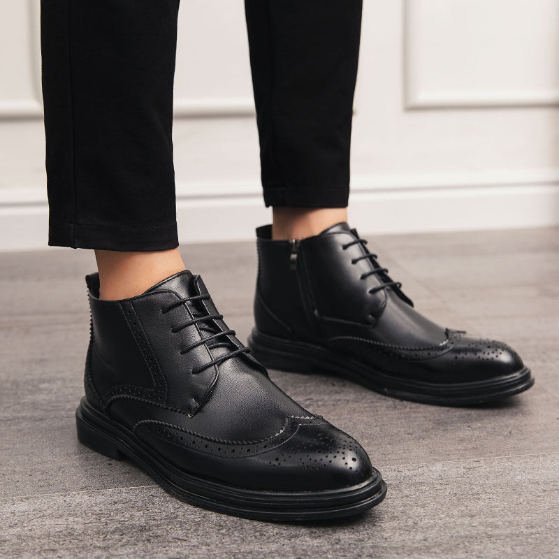 Men's Leather High-Top Retro Trendy Shoes