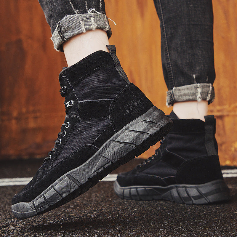 Men's Martin Boots British Trend High-Top Canvas Shoes