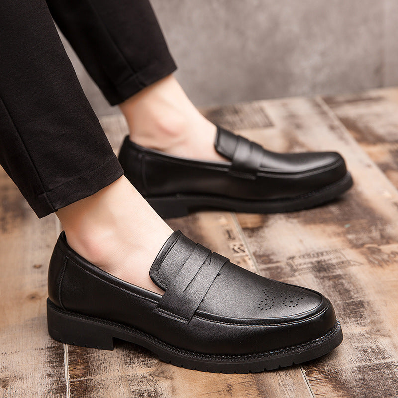Men's Leather Block Engrave Casual Shoes