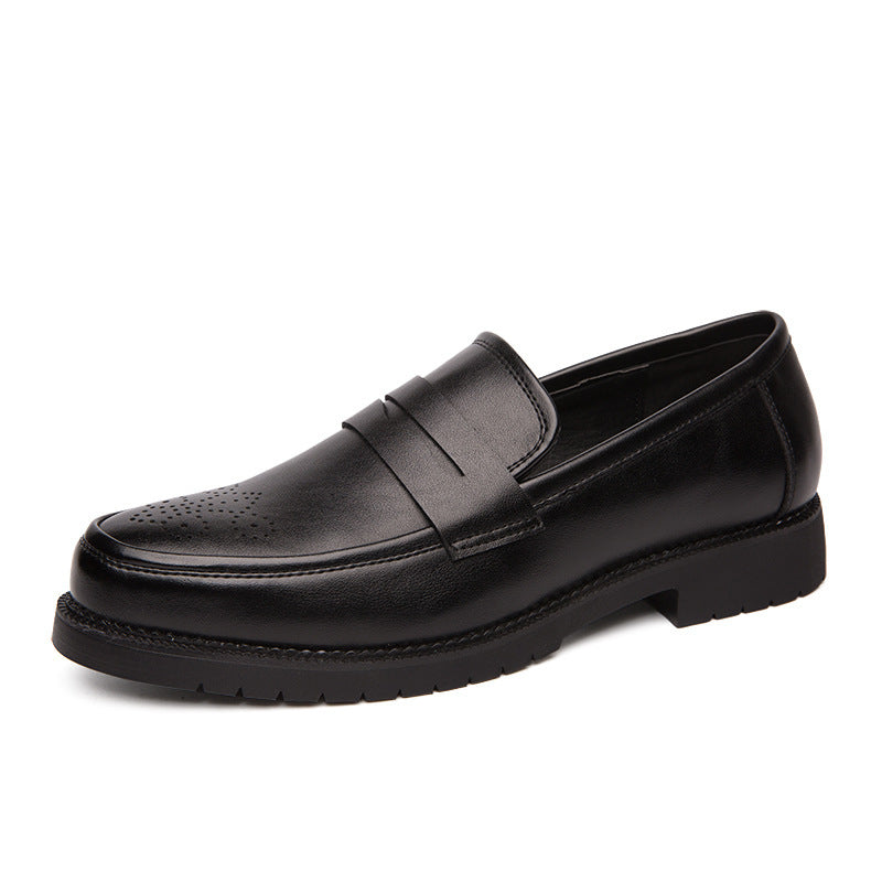 Men's Leather Block Engrave Casual Shoes