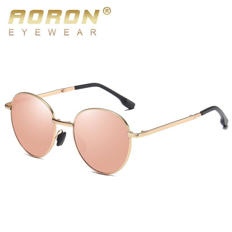 Men's Folding Polarized Round Frame Colorful Sunglasses