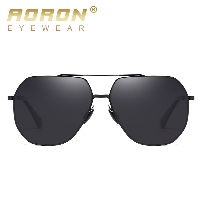 Men's Large Frame Two-color Metal Polarized Sunglasses