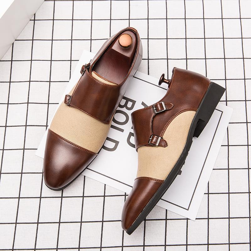 Men's British Style Leather Buckle Formal Shoes