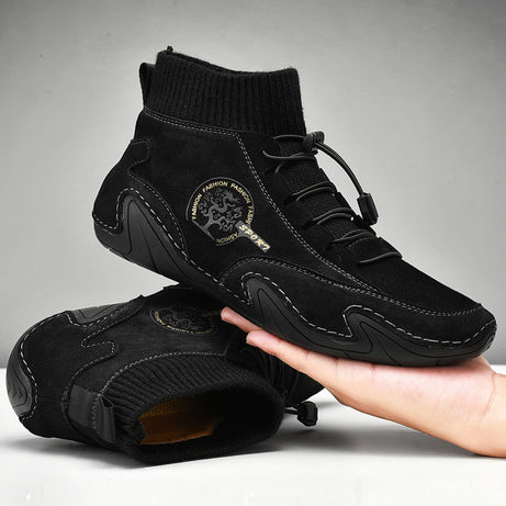 Men's Leather Fashionable High-Top Casual Shoes