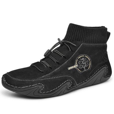 Men's Leather Fashionable High-Top Casual Shoes