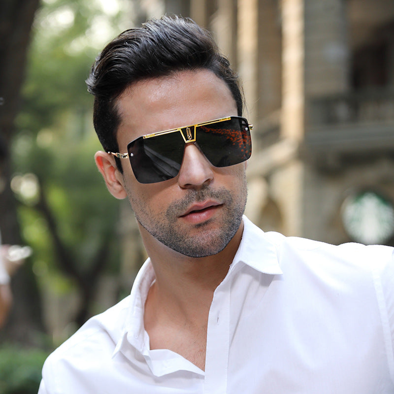 Men's Large-Frame Square Trendy Sunglasses