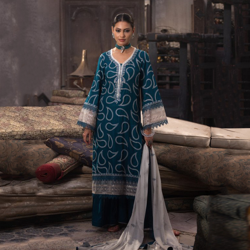 TriTex SHEHZADI Embroidered Lawn with Chiffon | SZ-2533