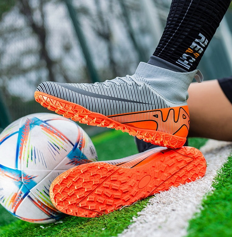 Men's Football High-Top Broken Nails Sports Shoes