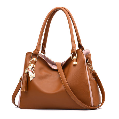 Women's Soft Leather Simple Middle-Aged Bag