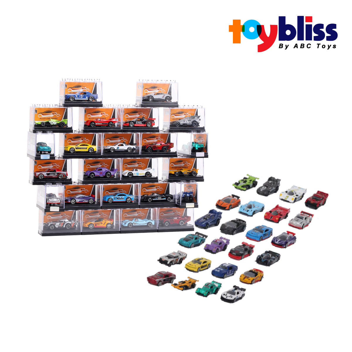 Toybliss CHENGMEI 164 Block Slide Diecast Car Set (95577-28), Ages 3+