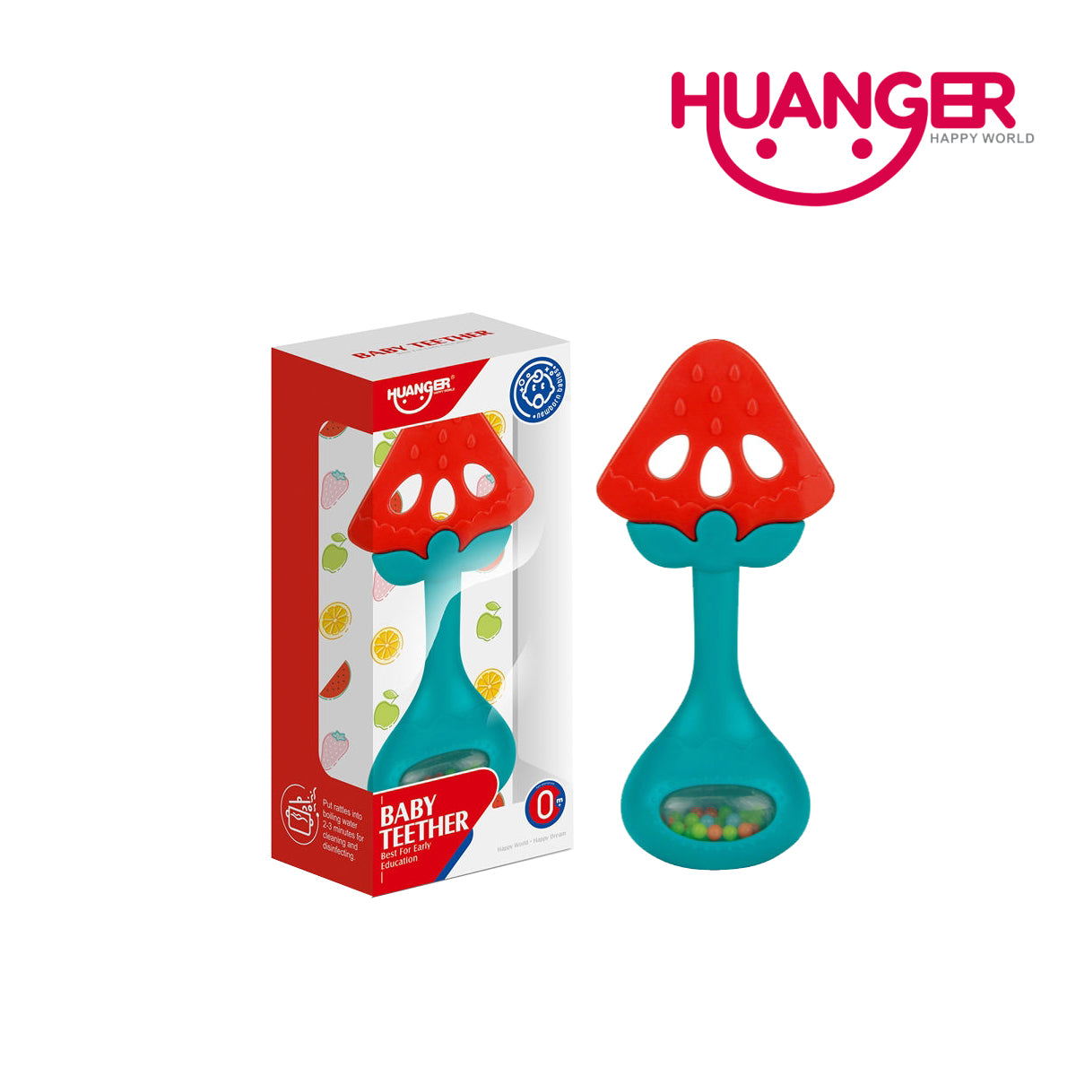 Huanger HE0154 Baby Fruit Teether With Rattle - Watermelon, Ages 0+