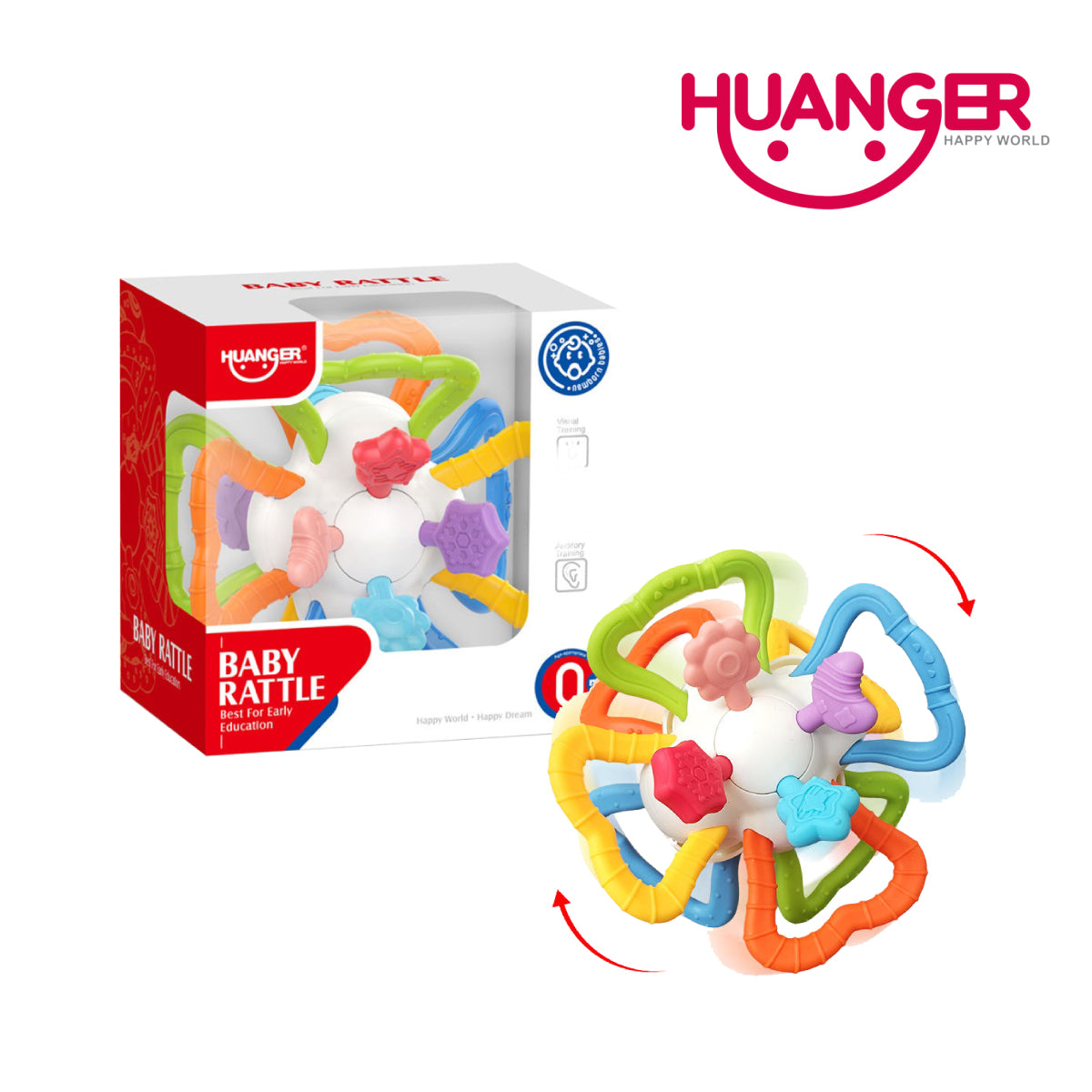Huanger HE0198 Baby Rattle and Teething Toy, Ages 0m+