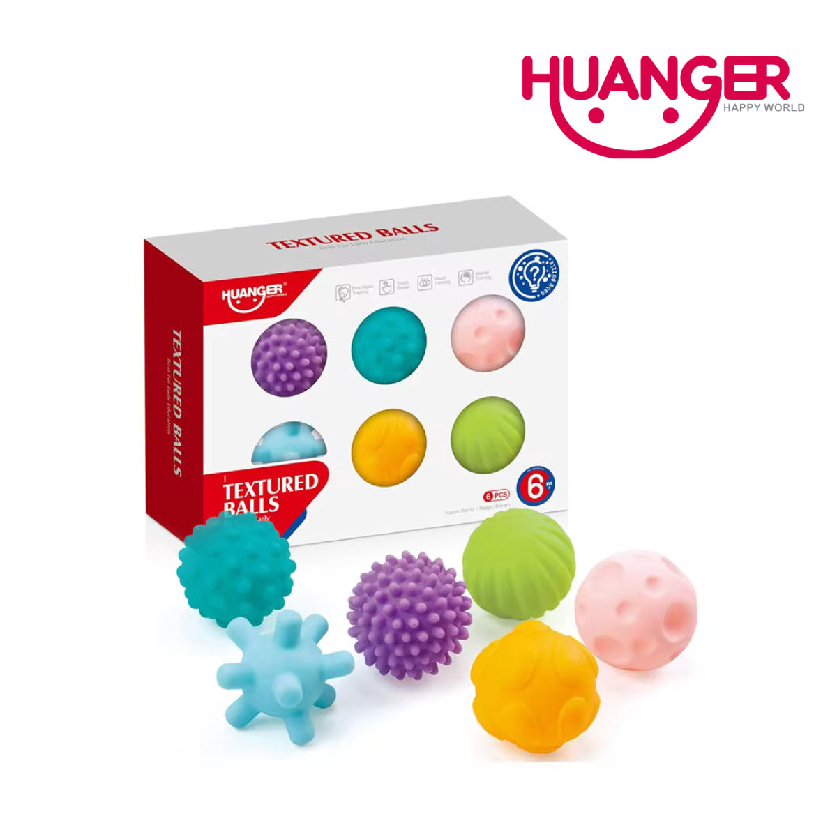 Huanger HE0207 Textured Balls, Ages 6m+