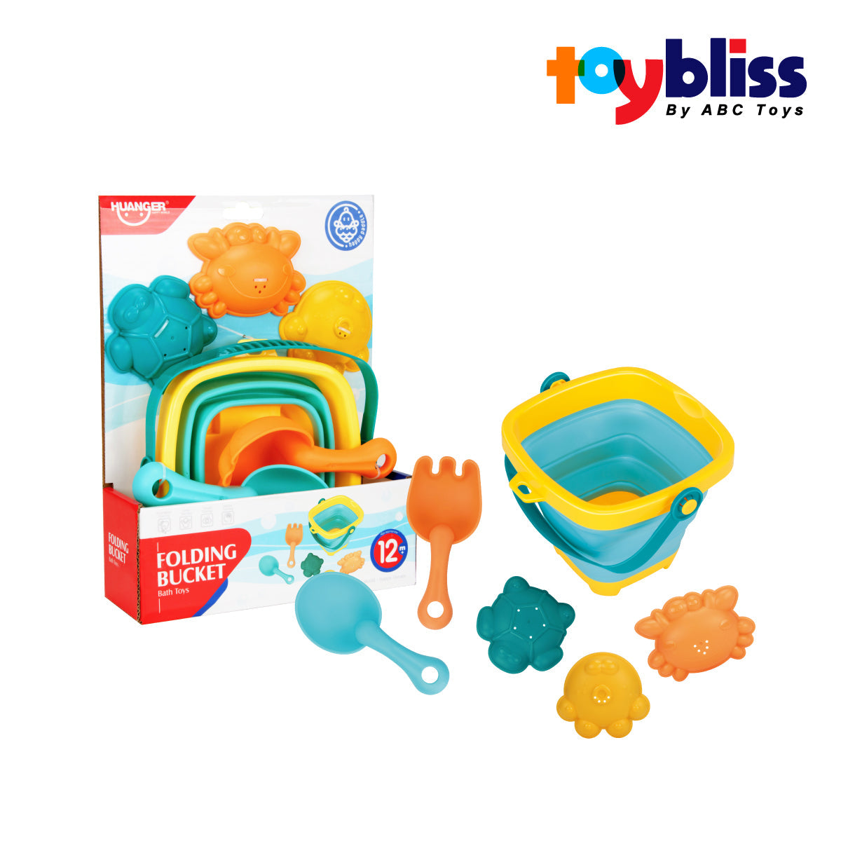 Toybliss Folding Bucket & Beach Toy Set (HE0258), Ages 1+