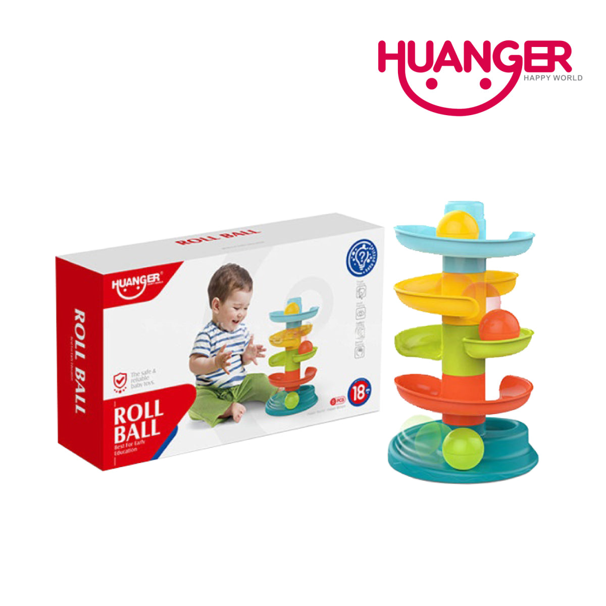 Huanger HE0291 Baby Ball Drop Spiral Tower, Ages 18m+