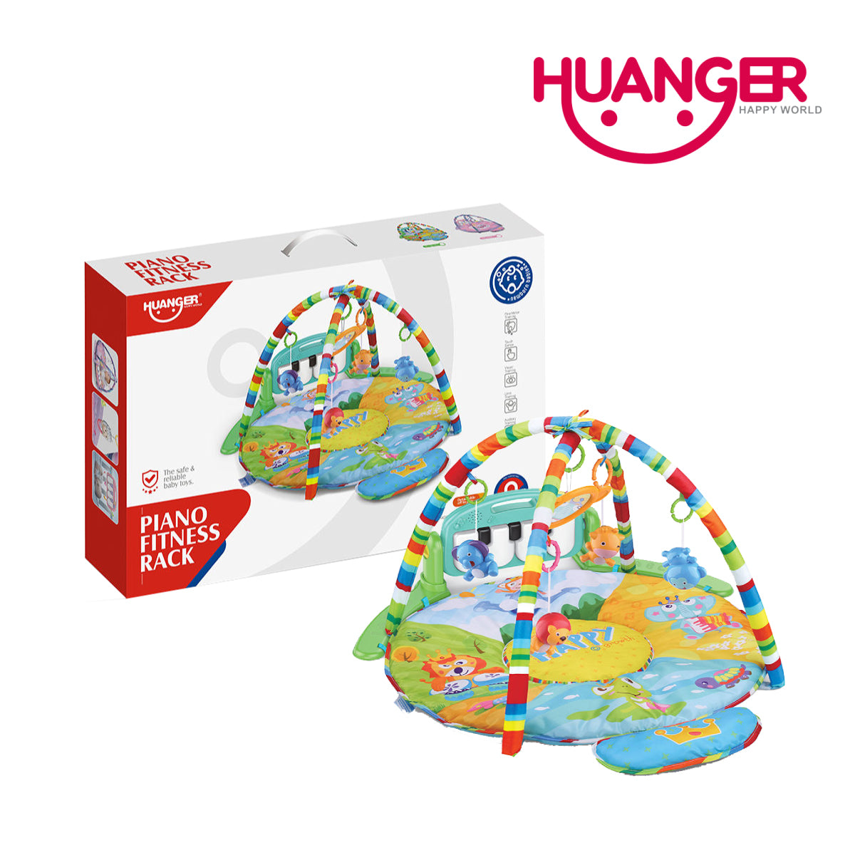 Huanger HE0611 Baby Play Gym Round Piano Mat, Ages 0m+