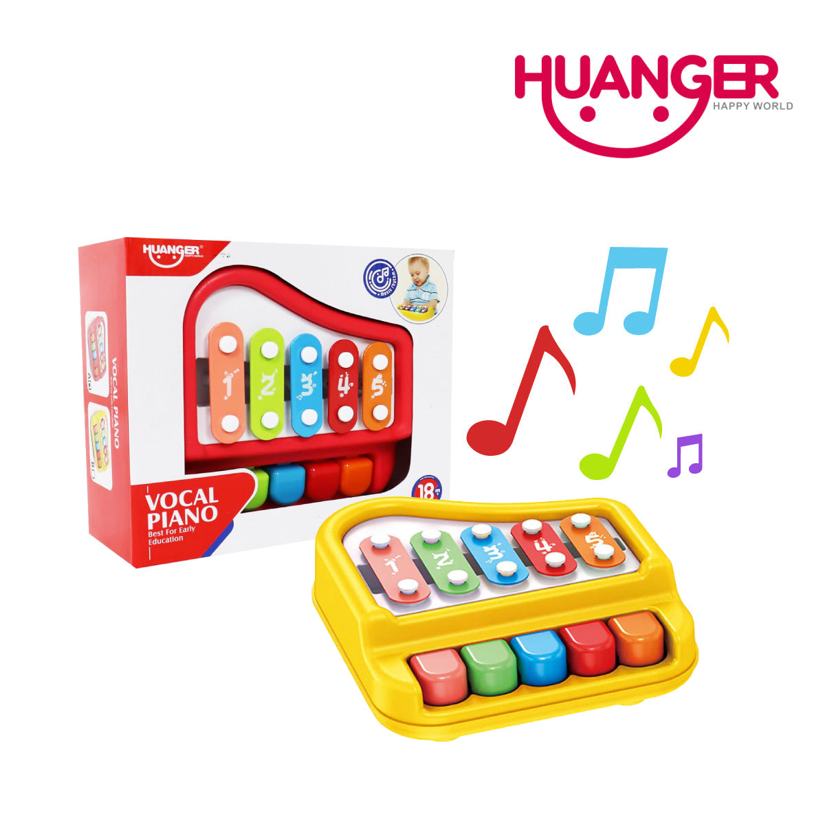 Huanger HE8011 Colorful Musical Baby Piano, Ages 18m+