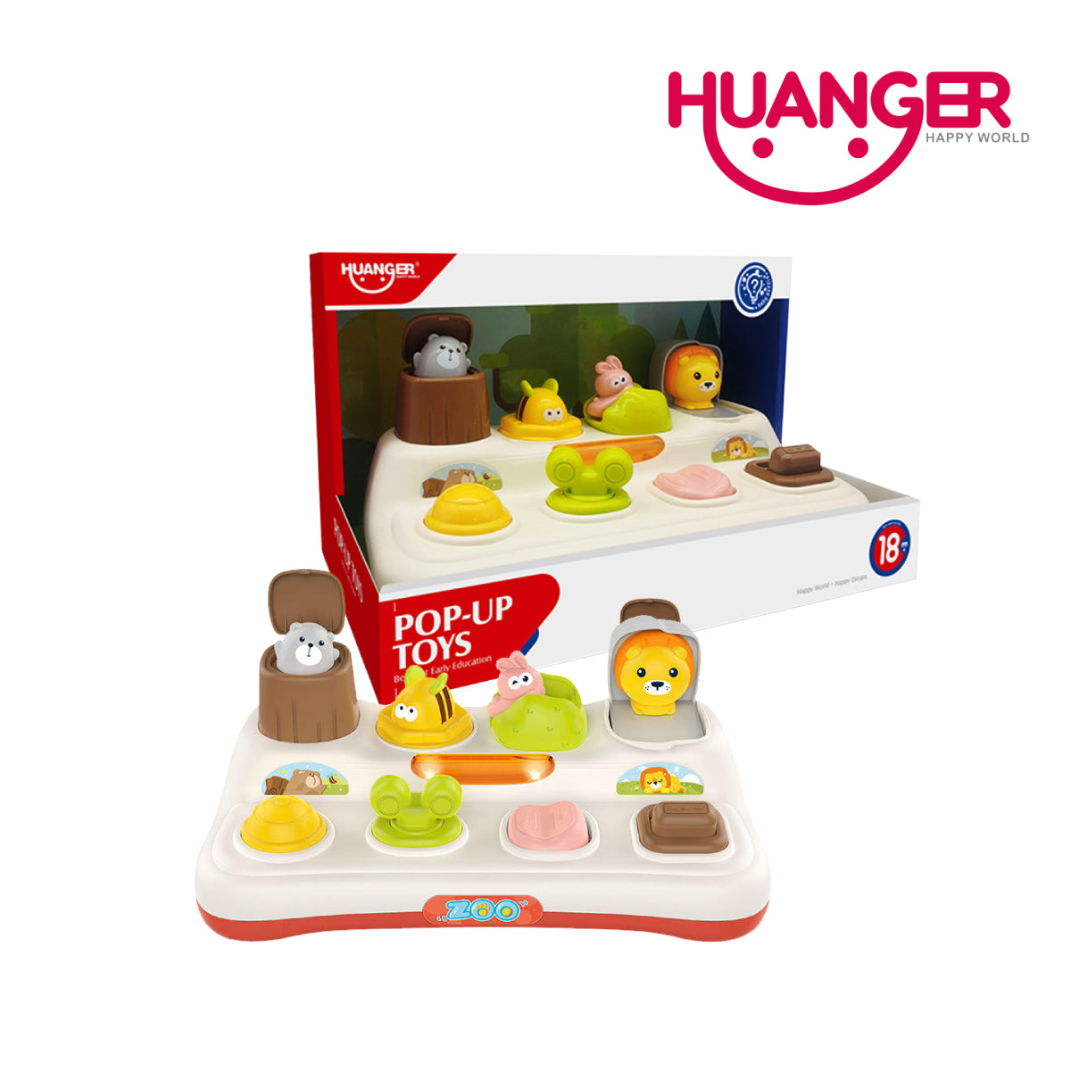 Huanger HE8087 Animal Pop Up Toy, Ages 18m+