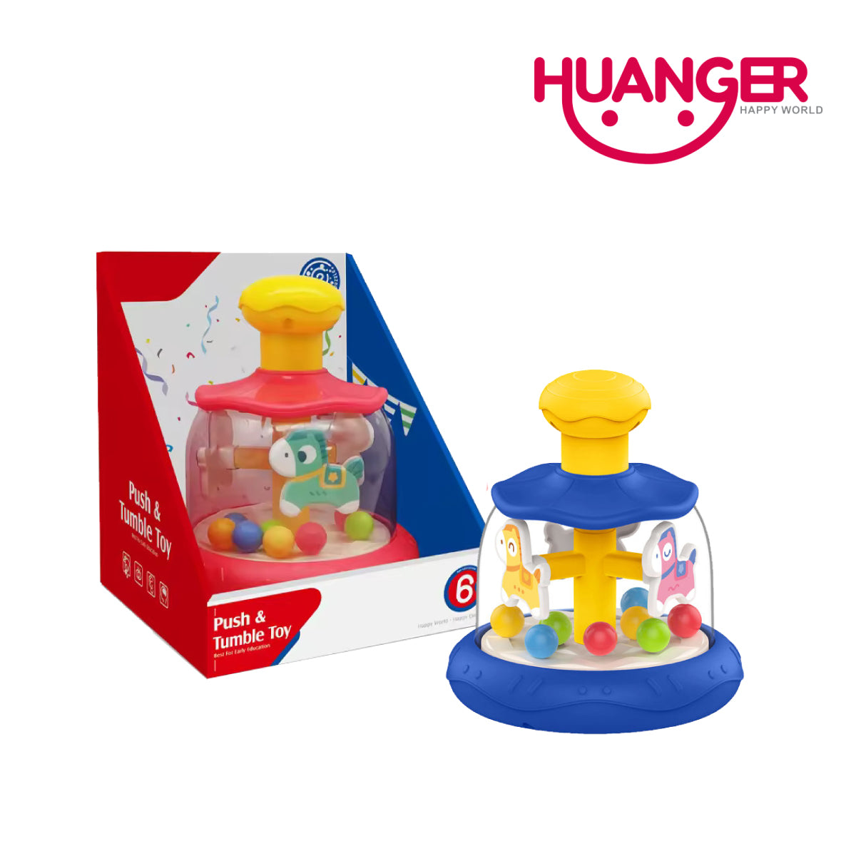 Huanger HE8090 Push and Turnble Toy, Ages 6m+