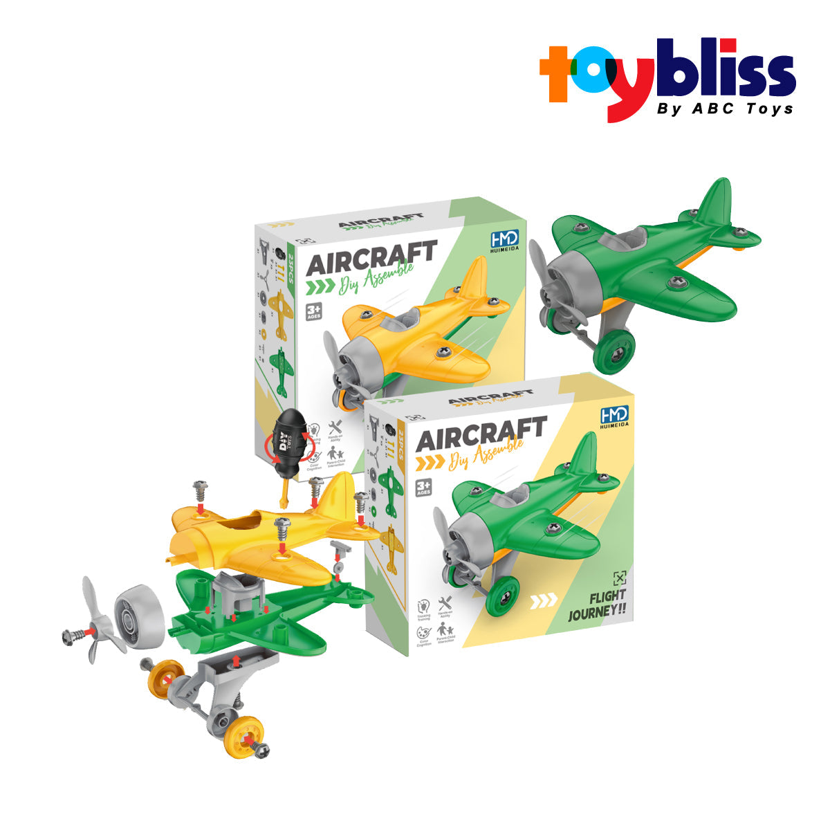 Toybliss Huimeida Aircraft DIY Assemble Toy (HMD199-67), Ages 3+