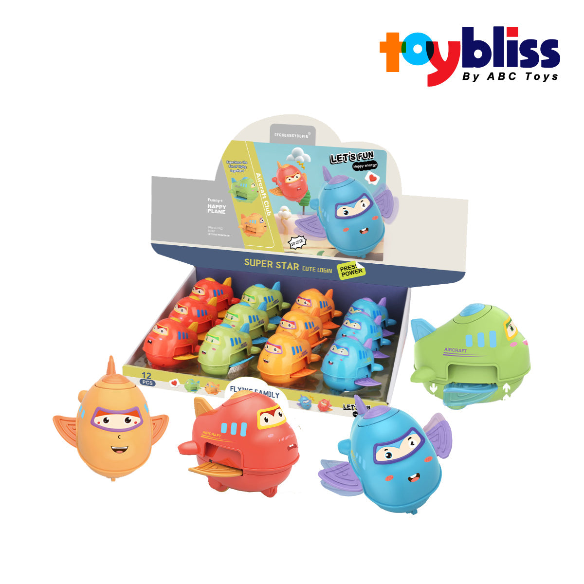Toybliss Flying Family Press-Fun Aircraft (HY-602), Ages 3+