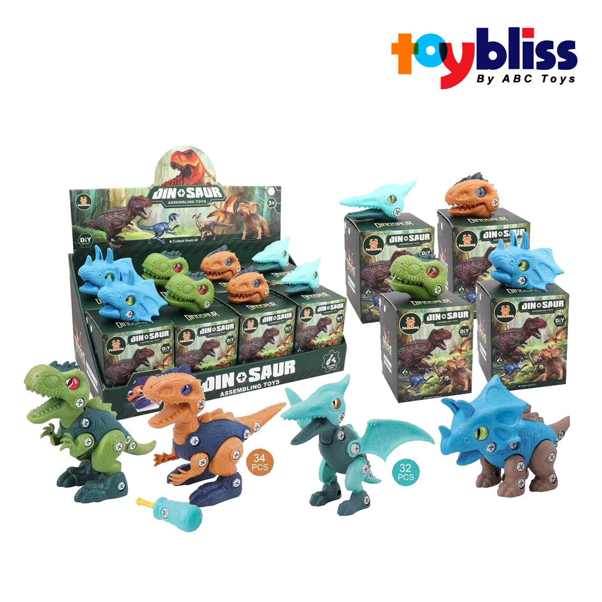 Toybliss JUDALONG Dinosaurs Assembling DIY Asst. (6603-9), Ages 3+