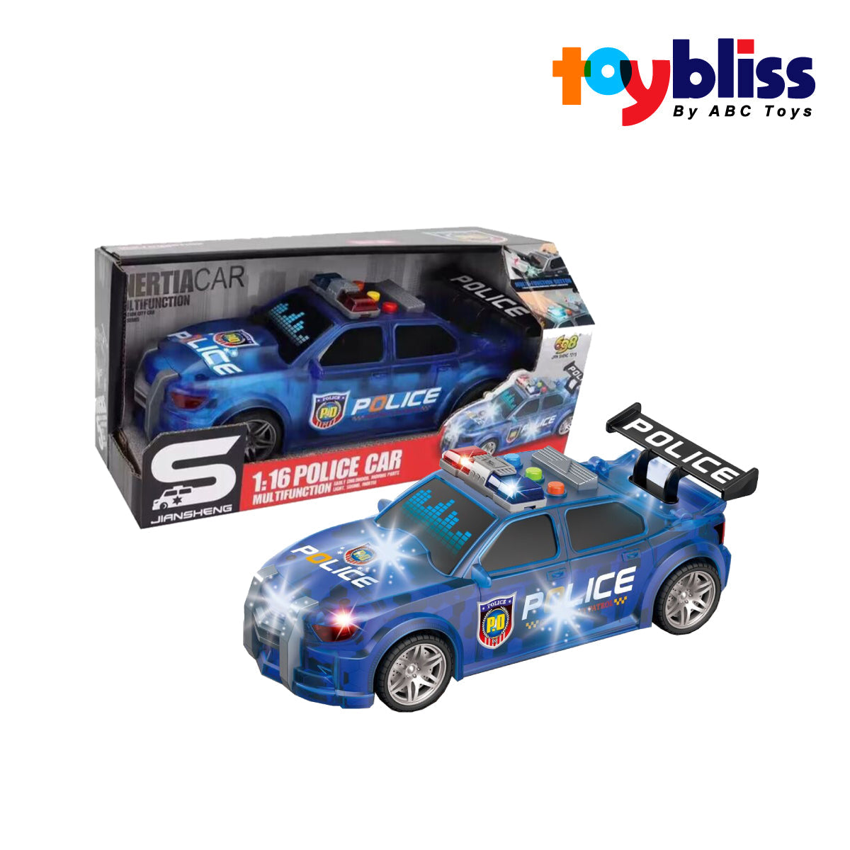 Toybliss 1:16 Police Car with Lights & Music (JS124H), Ages 3+