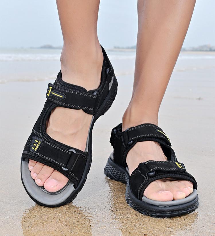 Men's Anti-Slip Soft Sole Leather Sandals | Beach Shoes & Slipper