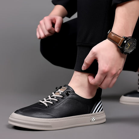 Men's Leather Flat Bottom Casual Shoes | Classic & Trendy Shoes