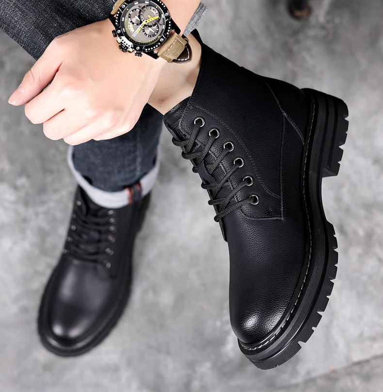 Men's Leather High Ankle Martin Boots | Martin Boot & Trendy Foot wear