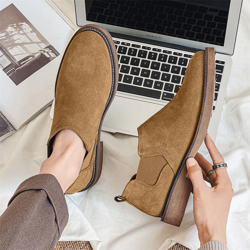 Men's Leather Low-Top Casual Chelsea Boots | Classic Boot & Party Shoes