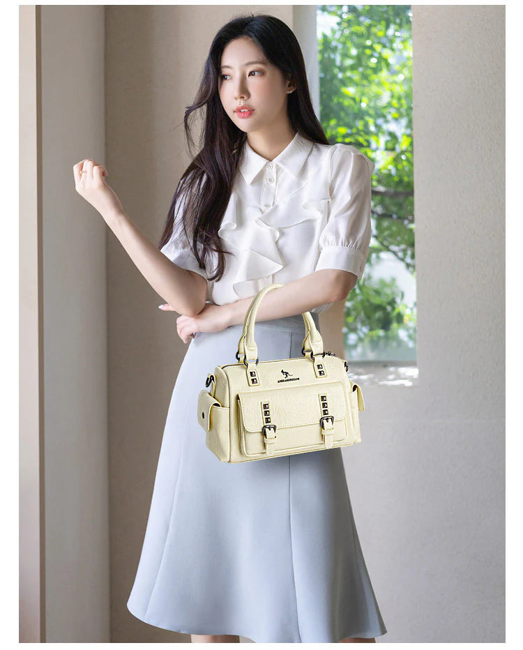 Women's Leather Trendy Shoulder Handbag