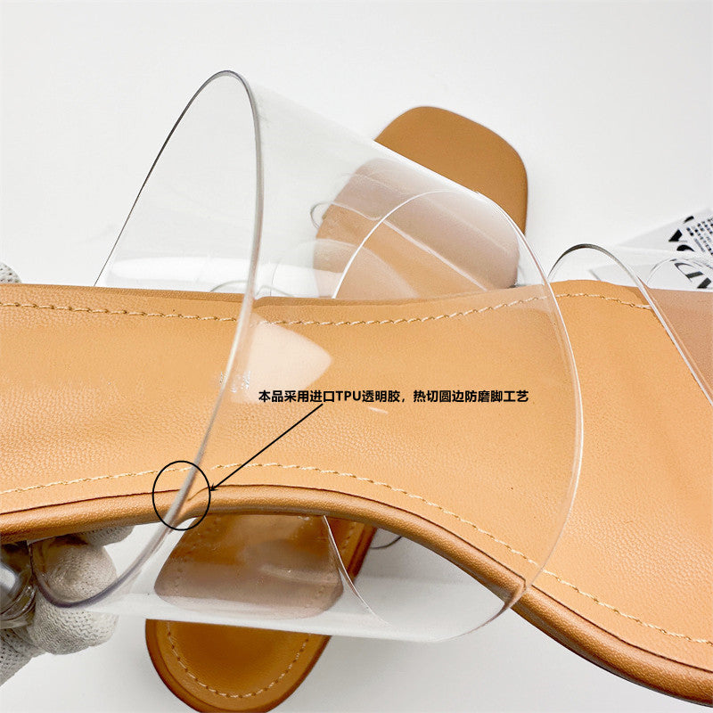 Women's Transparent Thick Heel Sandals