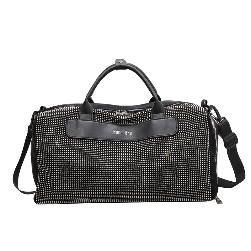 Women's Leather Rhinestone Travel Bag