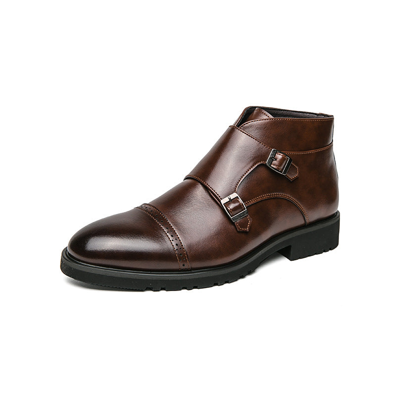 Men's High-top Pointed Leather Shoes