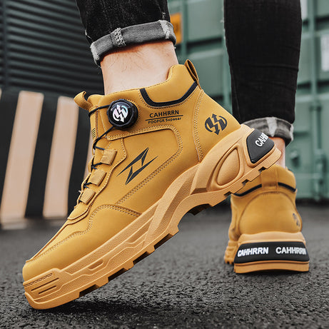 Men's High-Top Fashionable Style Rotating Buckle Shoes