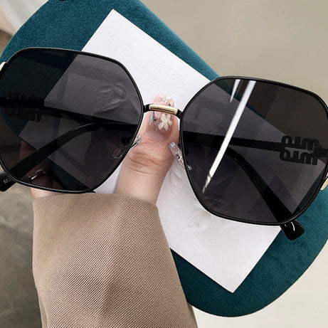 Women's Large Frame Polygon UV Protection Sunglasses