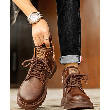 Men's Genuine Leather British Style Martin Boots