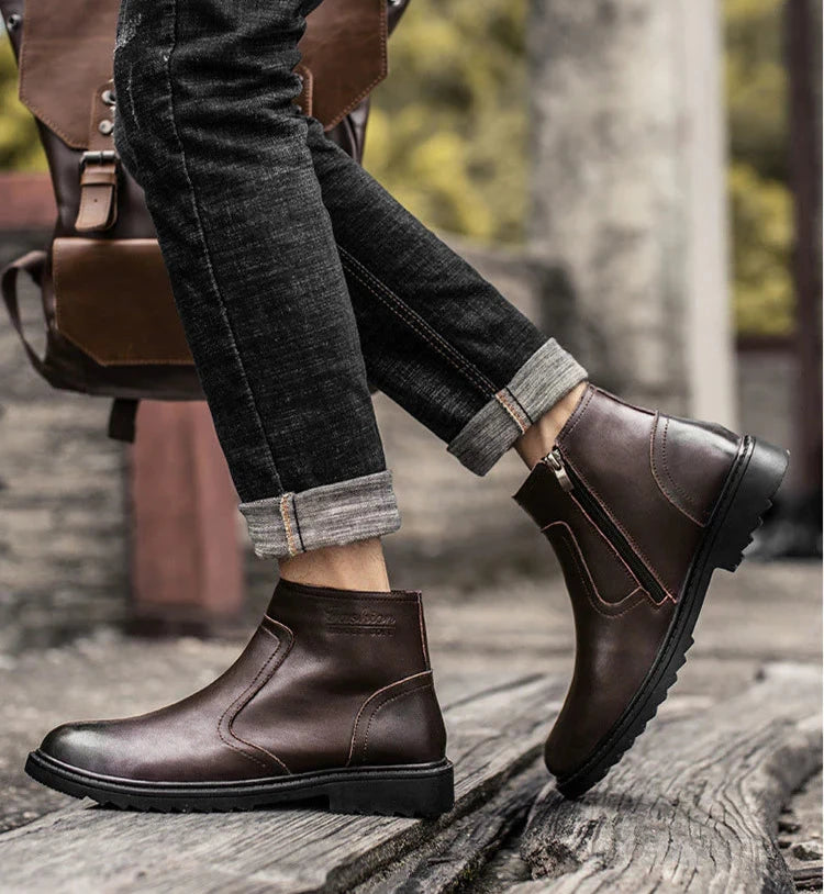 Men's Leather High - Top Casual Martin Boots (In Stock)