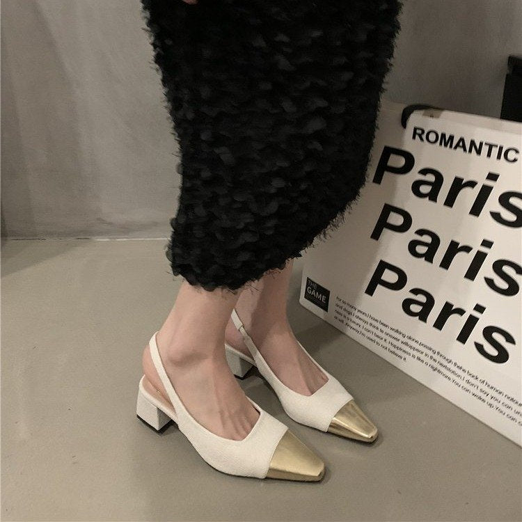 Women's Square Head High Heel Sandals