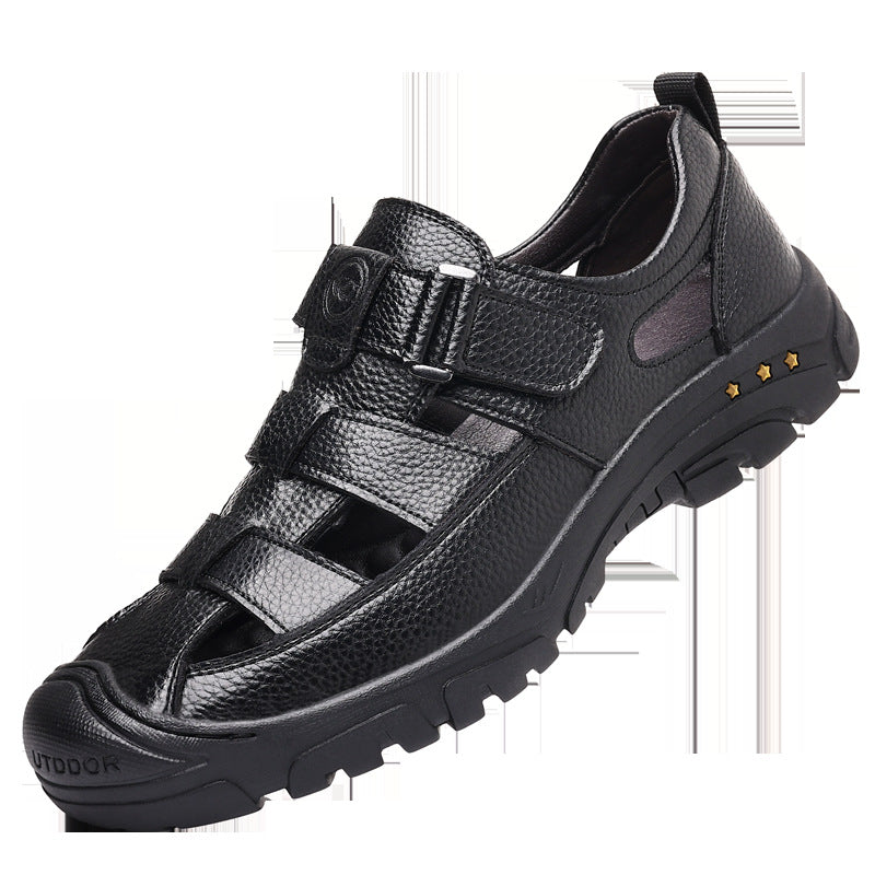 Men's Leather Breathable Thick-Soled Sandals