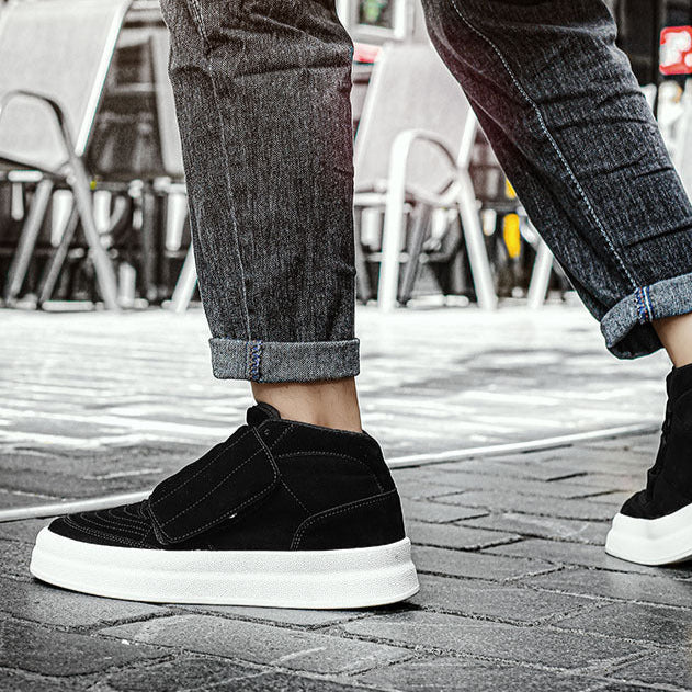 Men's Trendy British Style High-Top Velcro Close Up Shoes