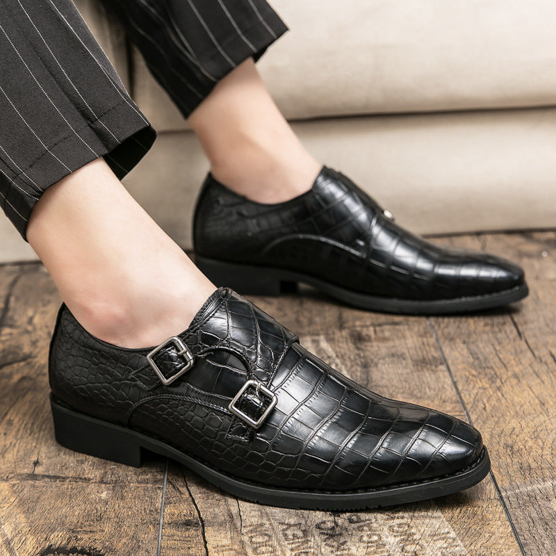 Men's British Style Leather Buckle Trendy Shoes