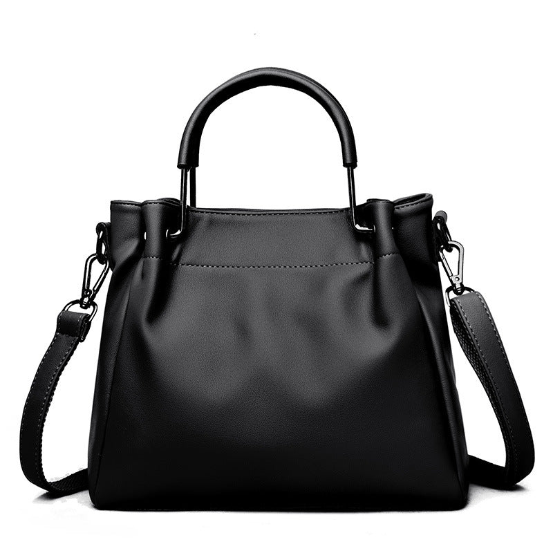 Women's Soft Leather Trendy Shoulder Bucket Bag