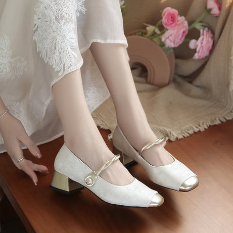 Women's Retro Mid Heel Soft Comfortable Shoes