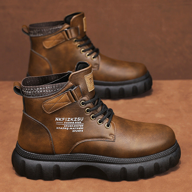 Men's Platform Trendy Casual Leather Boots